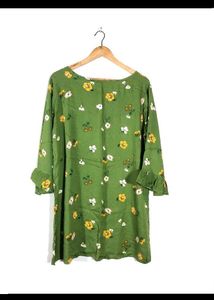 Green Floral Midi Dress
