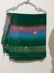 Elegant Green Saree with Gradient Design
