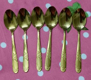 Set of 6 Vintage Ornate Spoons