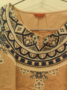 W brand  Sleeveless Kurta with Ethnic Print