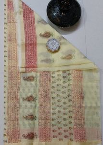Beautiful Kota Doriya Block Print Sarees With Blouse.. Fresh Piece..only 3 Colors Left.