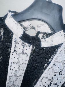 Striped Lace Top