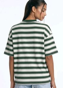 Striped Drop-shoulder Oversized T-Shirt