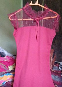 Chic Pink Polka Dot Mesh Top combo