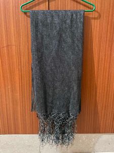 Sparkly Grey Dupatta with Fringe