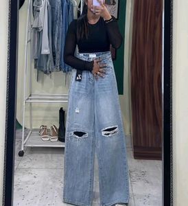Wide Leg Ripped Jeans
