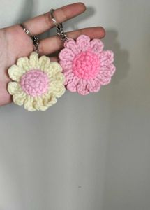 Crocheted Flower Keychains