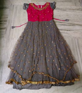 Beautiful Pink and Grey Embellished Gown
