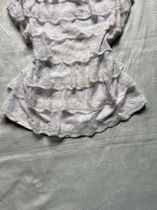 White Ruffled Tank Top