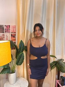 Navy Cutout Mini Dress