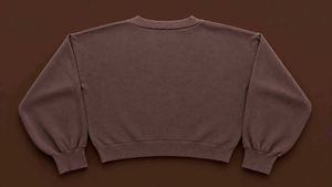MOCHA BROWN CROPPED CREW NECK SWEATSHIRT