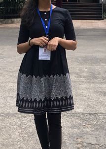 Stylish Black Kurta with Printed Border