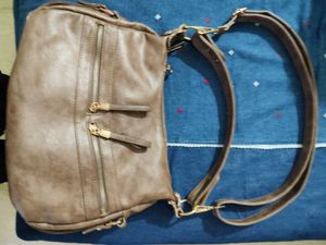 Stylish Brown Faux Leather Handbag