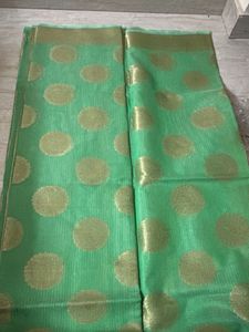 Mint Green &amp; Gold Traditional Saree