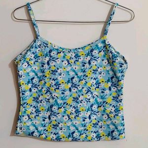 Denim Jacket with Floral Cami