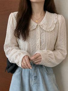 New with tag Korean Elegant Lace Collar Blouse
