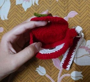 Crocheted Apple Keychain Pouch 🍎