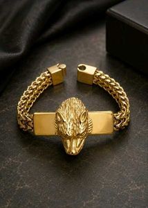 Unique Anti turnish Gold Lion Head Chain Bracelet