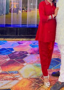 Red Dress with Belt