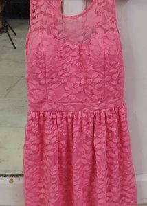 Elegant Lace Pink Dress for Women