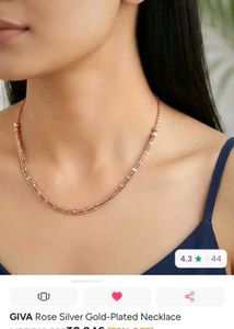 GIVA Rhodium Plated Sterling Silver Necklace