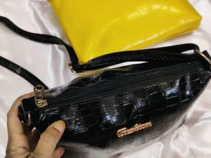 Stylish Black Croc Embossed sling Bag