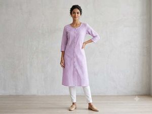 Elegant Lavender Striped Kurta