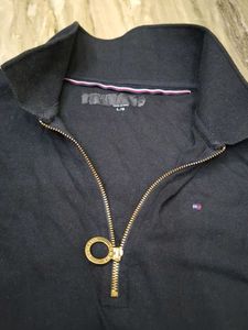 Tommy Hilfiger Black Zip Polo T-Shirt