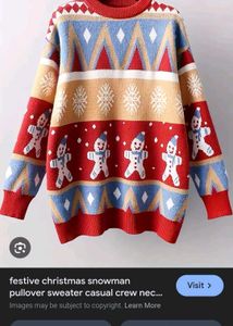 Festive Christmas Snowman Mohair Sweater