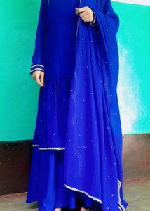 Royal Blue Embellished Anarkali Suit