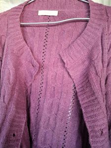 Mauve Knit Cardigan