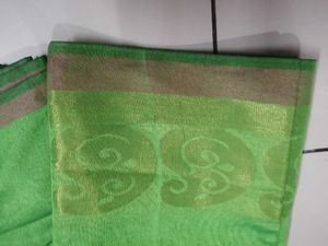Green Silk Saree with Traditional Border