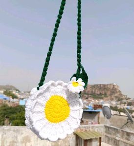 Handmade Daisy Crochet Sling Bag