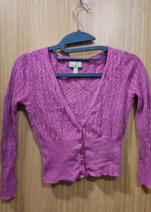 Purple Knit Cardigan