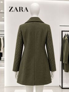 Zara Green Studded Sleeve Coat