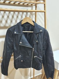 Black Faux Leather Biker Jacket