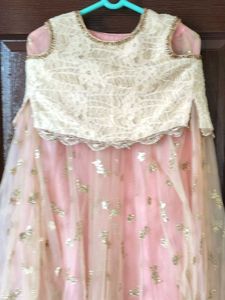 Pink Sequin Tulle Legana choli