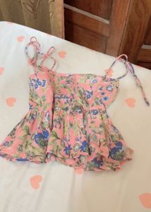 Floral Crop Peplum Top