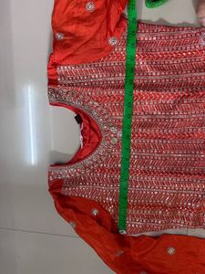 Orange Embroidered Kurta Set