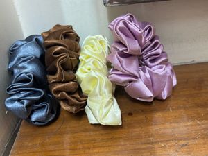 Set of 4 Satin Scrunchies