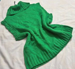 Boho Cable Knit Turtleneck Vest