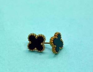 Black Clover Anti-Tarnish Gold Studs