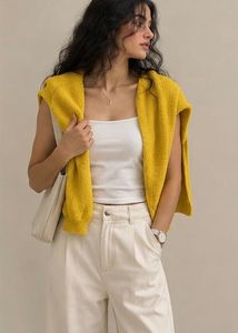 Trendy Yellow V-Neck Sweater