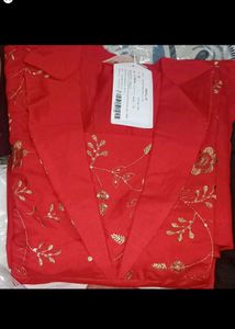 Red Embroidered Kurta Set( new with tag)