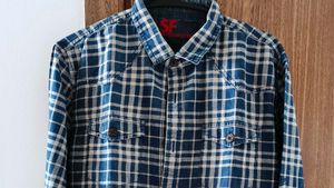 SF Men Blue Check Long Sleeve Shirt