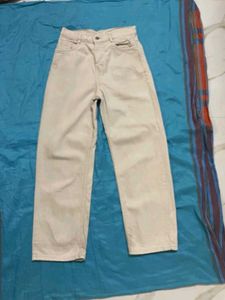 Stylish Beige Wide-Leg Jeans