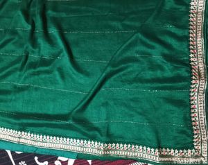 Elegant Green Saree with Embellished Border