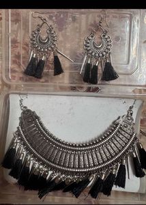 Bohemian Tassel Necklace & Earring Set