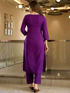 Elegant Purple Embroidered Kurta Set