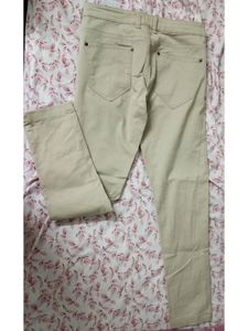 Off White Formal Pant For Ladies